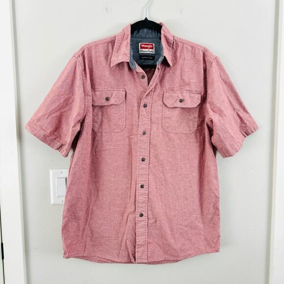 Wrangler Men's Button Down Short Sleeve Shirt Size medium - Picture 1 of 8